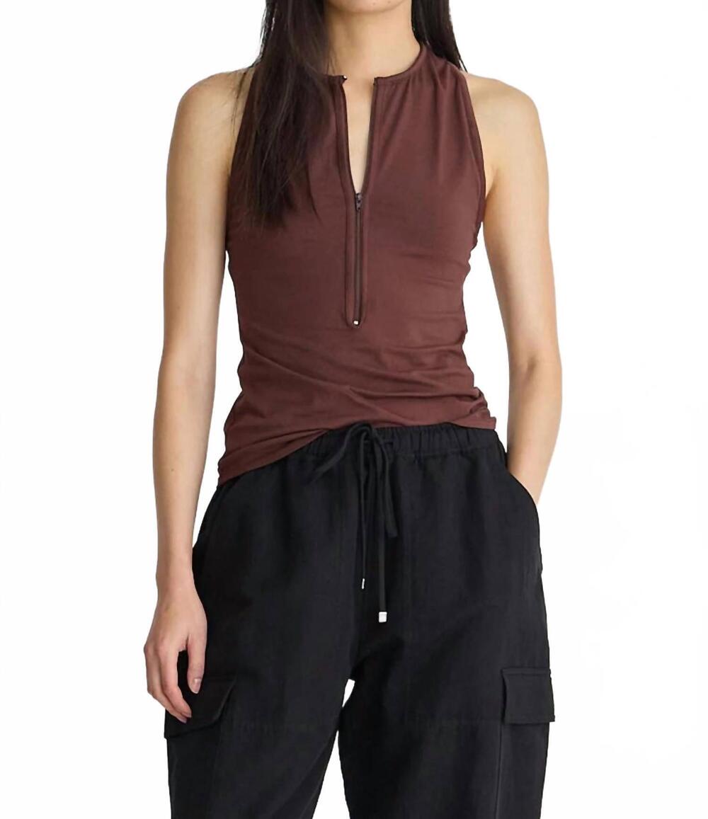 NEW APIECE APART ten racer tank in chocolate